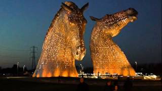 The Kelpies  Andy Scotts Equine Sculptures near Falkirk Scotland [upl. by Tierney864]