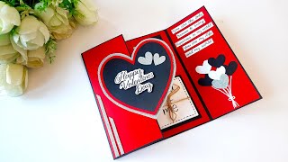 DIYValentines Day Greeting Card for Boyfriend  Handmade Card for Valentines Day  Tutorial [upl. by Jordana]