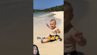 Ohoh🥰🤗😘 baby beach babyfunnymoments cute trending highlights viralvideo [upl. by Silirama]