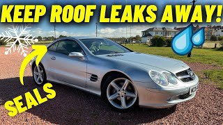 Mercedes SL R230 Prevent roof water leaks by treating the seals Winter convertible maintenance [upl. by Tybie]