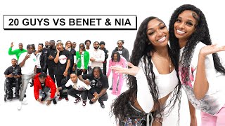 20 GUYS VS 2 INFLUENCERS BENET NICOLE amp THEREALNIA [upl. by Ajnat554]