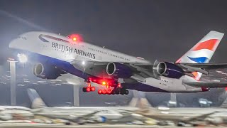 20 MINUTES of GREAT NIGHT Plane Spotting at San Francisco Airport SFOKSFO [upl. by Ycrad]