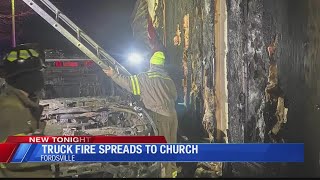 Vehicle Fire Damages Fordsville Church [upl. by Koser]