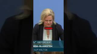 Bundesinnenministerin Nancy Faeser unter Druck Warnung vor IslamistenVerein WELTVideoTV [upl. by Laurice701]