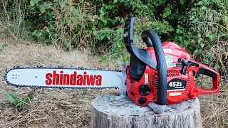 Shindaiwa 452s 45cc 3HP  first startcuts break in factory RPM muffler mod and more [upl. by Walt]