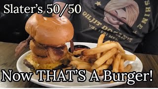 Slaters 5050 Burgers Restaurant Las Vegas NVRestaurant Reviews on the Road [upl. by Airliah217]