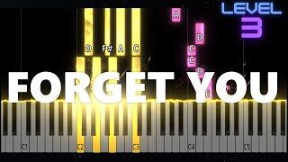 Forget You  Cee Lo Green  INTERMEDIATE Piano Tutorial [upl. by Suneya]