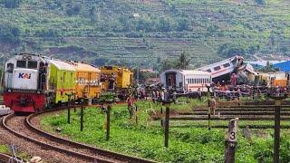 EVAKUASI KERETA API TURANGGA DAN LOKAL DI CICALENGKA [upl. by Hendrix]