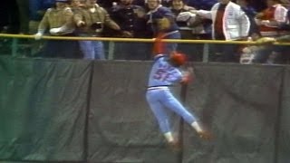 1982 WS Gm3 Willie McGee makes AMAZING catch to rob a homer in the WORLD SERIES [upl. by Haimirej]