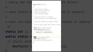 Summary of Static and Non static members in java [upl. by Yenahpets]