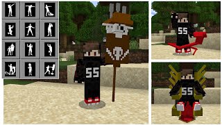 MCPE FREE FIRE EMOTE ADDON  FREE FIRE EMOTE MOD FOR MINECRAFT PE 120121  URB STUDIO [upl. by Semaj340]