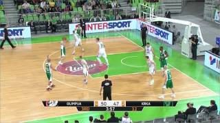 ABA Liga 201415 Round 26 match Union Olimpija  Krka 2132015 [upl. by Kegan]