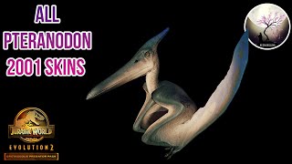 ALL PTERANODON 2001 VARIANT SKINS SHOWCASE 4K Jurassic World Evolution 2 [upl. by Sherr605]