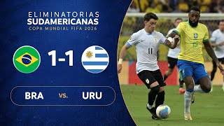 BRASIL vs URUGUAY 11  RESUMEN  ELIMINATORIAS SUDAMERICANAS  FECHA 12 [upl. by Ika838]