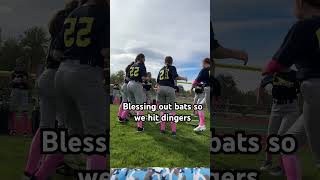 Blessing our bats so we hit dingers 🥎🏏softball dingers bats blowup [upl. by Arayc]