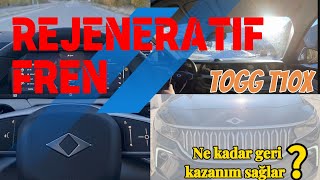 TOGG Rejeneratif Fren Ne Kadar Şarj Ediyor TOGG Rejenerasyon ile Şarj [upl. by Gervais488]