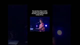 Bruno Mars couldn’t hold back his laughter when he heard the crowd😂 brunomars pop popmusic [upl. by Arreik]