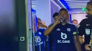 Jamie Vardy downs a can of RedBull at halftime [upl. by Anialram564]