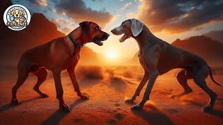 Rhodesian Ridgeback vs Weimaraner Ultimate Battle of Power and Agility [upl. by Shep]