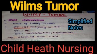 Notes of Wilms Tumor in Child Health Nursing Pediatrics in Hindi Bsc Nursing [upl. by Yenwat]