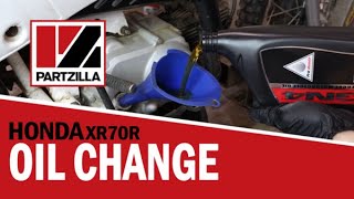 How to Change the Oil on a Honda XR70  Honda XR70 Dirt Bike Oil Change  Partzillacom [upl. by Undis558]