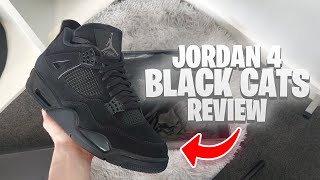 JORDAN 4 quotBLACK CATSquot Shoe Review amp Unboxing [upl. by Jakoba]