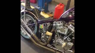 1964 Harley panhead chopper first start and ride [upl. by Nahttam]