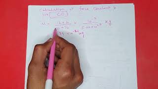 Calculation of force constant of Carbon monoxide  Vibrational Spectroscopy [upl. by Sucy]