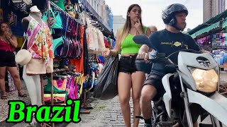 Rio de Janeiro Brazil Mercado Popular de Uruguaiana  Downtown Full Video [upl. by Lanrev]