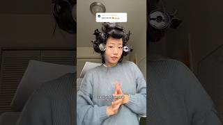 trying hot rollers on my permed hair hairinspiration layeredhair layeredhaircut [upl. by Tijnar248]