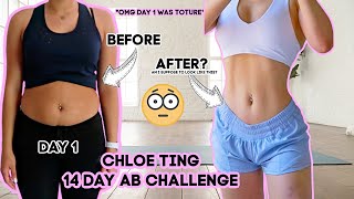 ABS IN 2 WEEKS I TRIED CHLOE TINGS 2 WEEK AB SHRED CHALLENGE WORKOUT  DOES IT WORK GLOW UP [upl. by Adnicaj207]