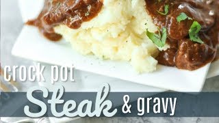 Crockpot Cubed Steak  Aunt Joans Recipe [upl. by Hewart482]