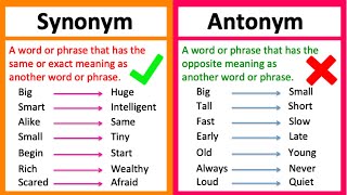 SYNONYM vs ANTONYM 🤔  Whats the difference  Learn with examples [upl. by Liba]