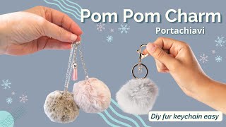 Pom Pom di Peluche  Portachiavi 🧸 DIY faux fur pom pom keychain [upl. by Giliana]