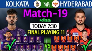 IPL 2023 Match 19  Kolkata vs Hyderabad Match Playing 11  KKR VS SRH Match Lineup 2023 IPL [upl. by Merrilee]