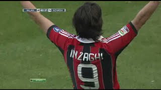 Filippo Inzaghi vs Novara Last Match for AC Milan 2012 [upl. by Oremo]