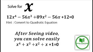 Solve x 4th degree Polynomial Solution roots 𝟏𝟐𝒙𝟒−𝟓𝟔𝒙𝟑 𝟖𝟗𝒙𝟐−𝟓𝟔𝒙 𝟏𝟐0 [upl. by Ynnam]