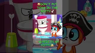 💩LEARN POTTY RULES OR POTTY RUNS AWAY 🙀Dont Put Toys in the Potty [upl. by Innis]