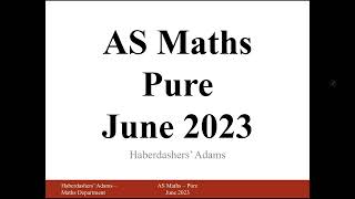 AS Maths  2023  Pure  Q1 [upl. by Aztirak]