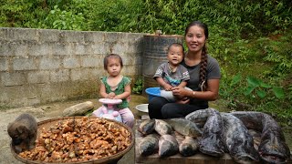 How to harvest turmeric and giant fish  bring it to the market to sell with your children [upl. by Demetria]