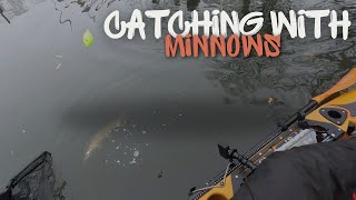 Kayak Fishing Catching Fish with Minnows Under a Bobber in Colder Waters [upl. by Aicert716]