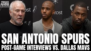 Chris Paul Harrison Barnes amp Gregg Popovich React to San Antonio Spurs Debuts Loss vs Dallas [upl. by Yc]