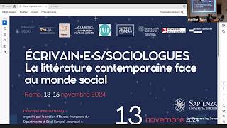 COLLOQUE INTERNATIONAL ÉCRIVAIN•E•SSOCIOLOGUES Mercredi 13 novembre [upl. by Neyr]