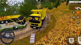 Tipper truck driving off road Transport material l bus simulator indonesia [upl. by Erej]