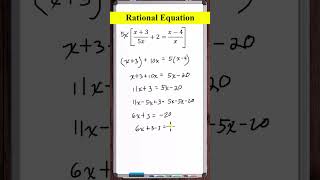 Solving a rational equation [upl. by Wallace99]