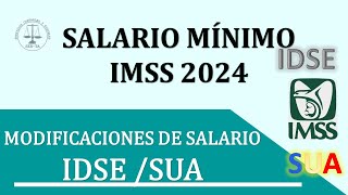 SALARIO MINIMO IMSS 2024 Modificación del Salario Diario Integrado en IDSE y SUA 2024 [upl. by Jada]