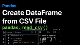 Create Pandas DataFrame from CSV File  Examples  ProgramGuruorg [upl. by Boff832]