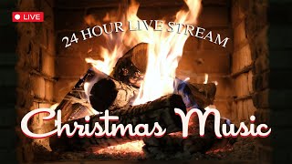 247 Christmas Music Holiday Radio 🎄🎄 Top 300 Christmas Songs with Fireplace [upl. by Anoyek]