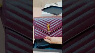 YSL Cassandre Matelasse flap pouch Envelope Clutch bag in a beautiful colour YSL unboxing [upl. by Fuller452]