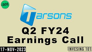 Tarsons Products Limited Q2 FY24 Earnings Call  Tarsons Products Limited Concall  2024 Q2 Results [upl. by Uos]